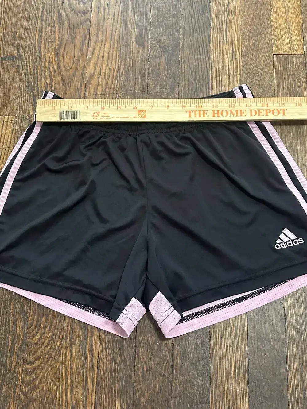 Adidas Black and Pink 3-Stripe Athletic Shorts Size M Gym Casual Workout